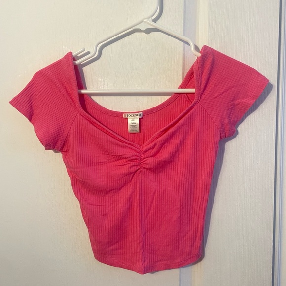 Bozzolo Fuchsia Ribbed Crop Top - Picture 1 of 2
